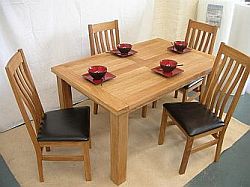 1.4m Riga oak table with Winchester chairs