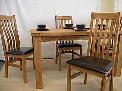 Chunky table design on the Riga with the contemporary Winchester chair