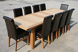 Large Table and Leather Chairs - But this table for �699 from stock for a quick delivery.  Chairs shown �89.99 each.