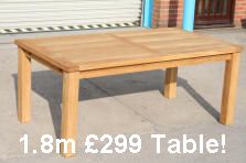 1.8m x 100cm wide European oak Riga table just �299 in our clearance sale!