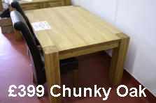 150cm x 100cm chunky solid European oak table
