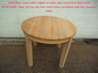 Table 7 - 95cm round solid European oak dining table - Just £229 & 15% off all dining chairs when combined.