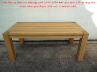 Table 13 - Odessa 1.8m solid European oak table reduced to £499. 25% off dining chairs when combined