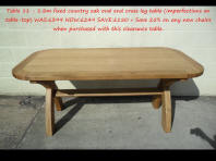 Table 11 - Country oak 1.8m cross leg oval end American oak dining table - Just £249 & 25% off all dining chairs when combined.
