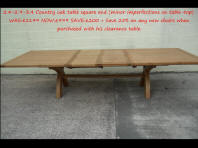 Table 5 - Country Oak 2.4 - 2.9 - 3.4m double extending cross leg oak dining table - Just £999 & 25% off all dining chairs when combined.