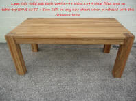 Table 23 - Oslo 1.8m fixed solid oak chunky dining table - reduced to £349. 25% off dining chairs when combined