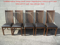 Lichfield solid walnut brown leather chairs - £89.99 each